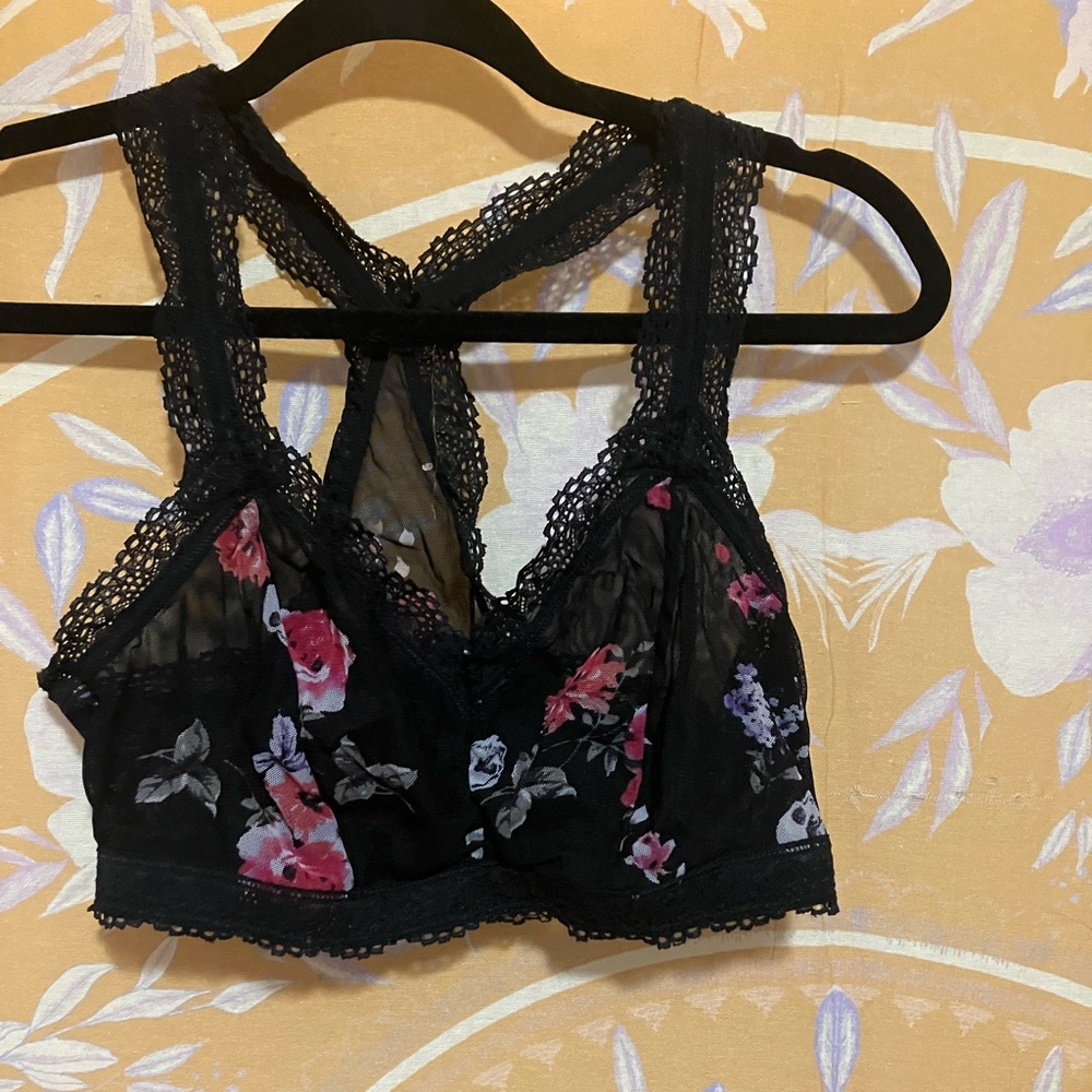 Torrid Floral and Skull Lace Bralette 0